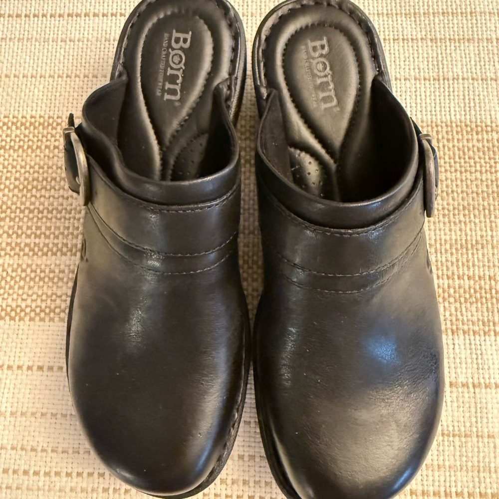 Born Dark Leather Slip-On Shoes